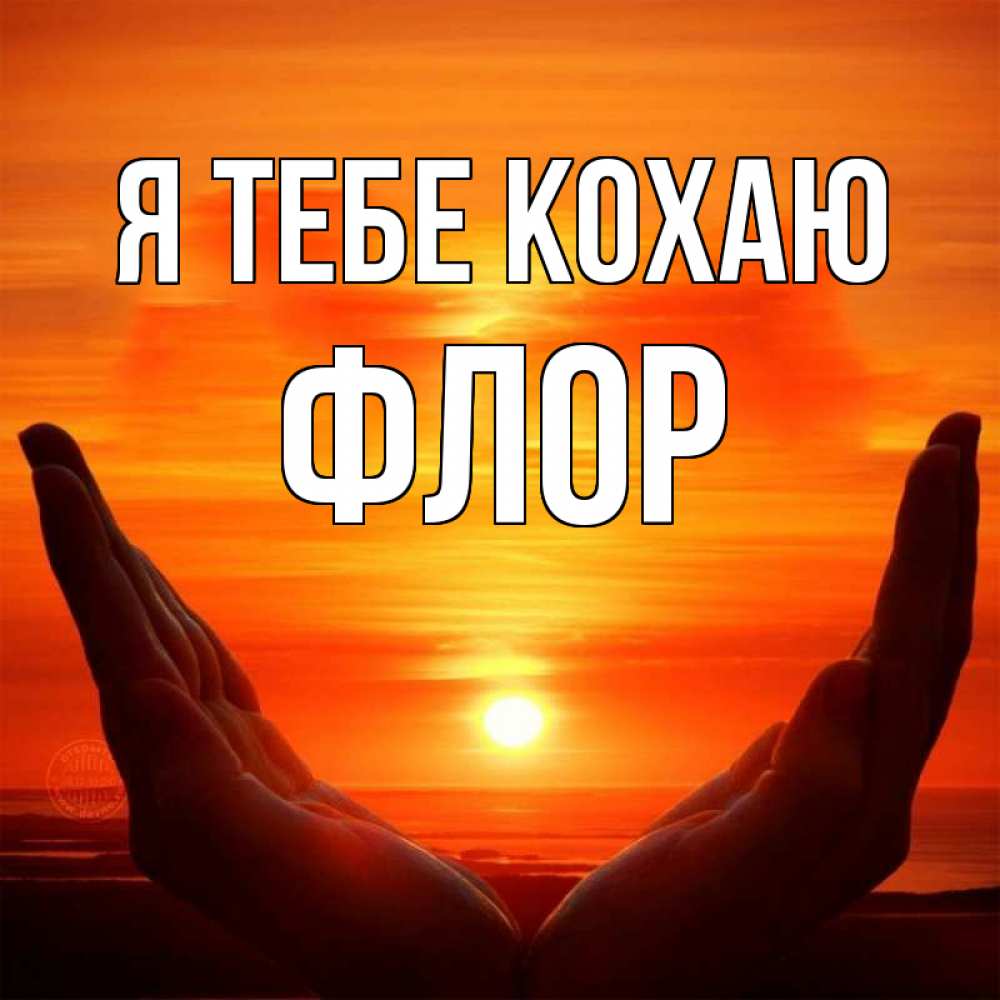 Открытка на каждый день з підписом, Флор Я тебе кохаю в руках Прикольна листівка з побажанням онлайн скачати безкоштовно 