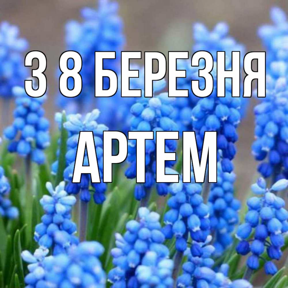 Открытка на каждый день з підписом, Артем З 8 БЕРЕЗНЯ Поздравительная открытка для женщин с цветами на праздничную дату Прикольна листівка з побажанням онлайн скачати безкоштовно 