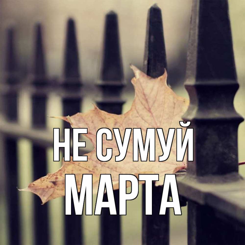Открытка на каждый день з підписом, Марта Не сумуй лист клена Прикольна листівка з побажанням онлайн скачати безкоштовно 