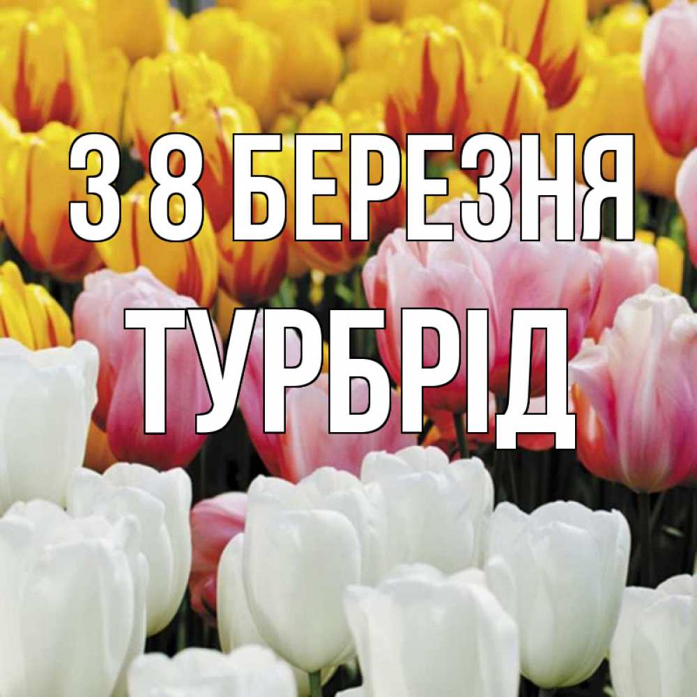 Открытка на каждый день з підписом, Турбрід З 8 БЕРЕЗНЯ разноцветные цветы Прикольна листівка з побажанням онлайн скачати безкоштовно 
