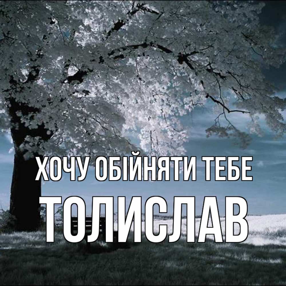 Открытка на каждый день з підписом, Толислав Хочу обійняти тебе дерево Прикольна листівка з побажанням онлайн скачати безкоштовно 