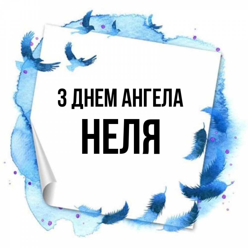Открытка на каждый день з підписом, Неля З Днем ангела красивые птицы летят Прикольна листівка з побажанням онлайн скачати безкоштовно 