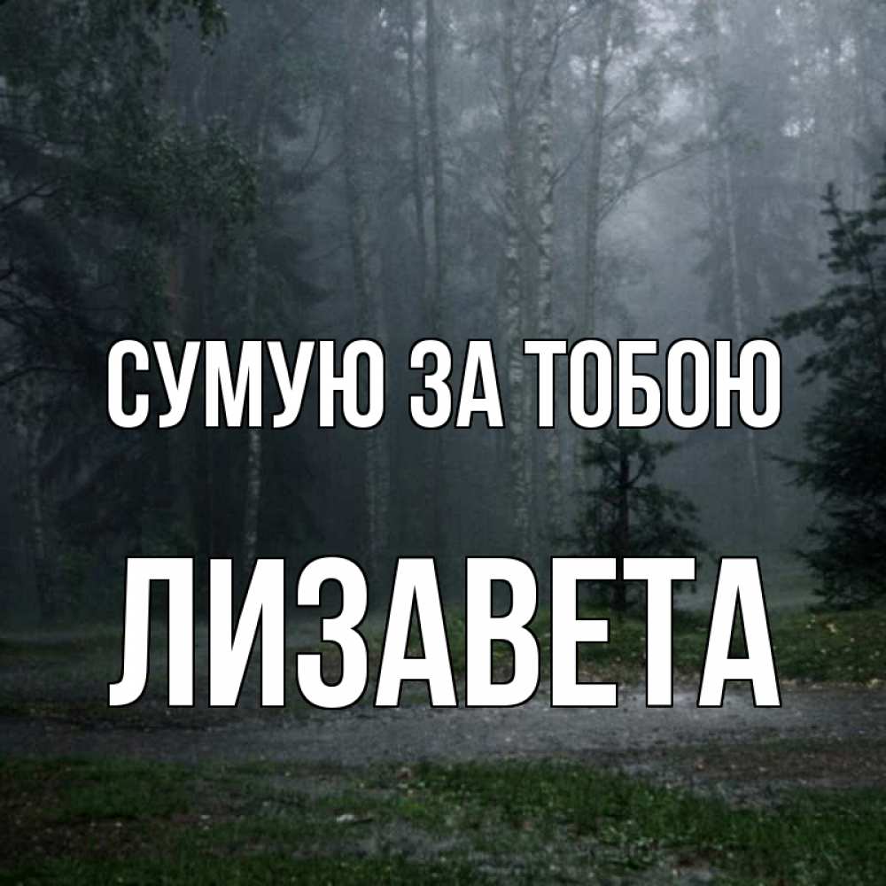 Открытка на каждый день з підписом, Лизавета Сумую за тобою одна и плохо мне Прикольна листівка з побажанням онлайн скачати безкоштовно 
