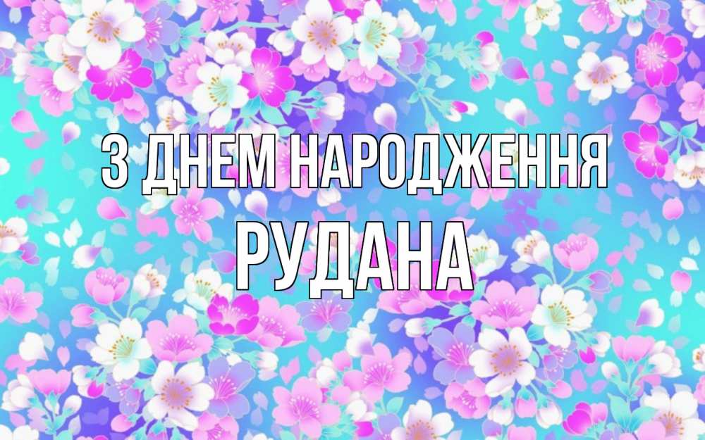 Открытка на каждый день з підписом, Рудана З Днем народження открытка с заливкой Прикольна листівка з побажанням онлайн скачати безкоштовно 