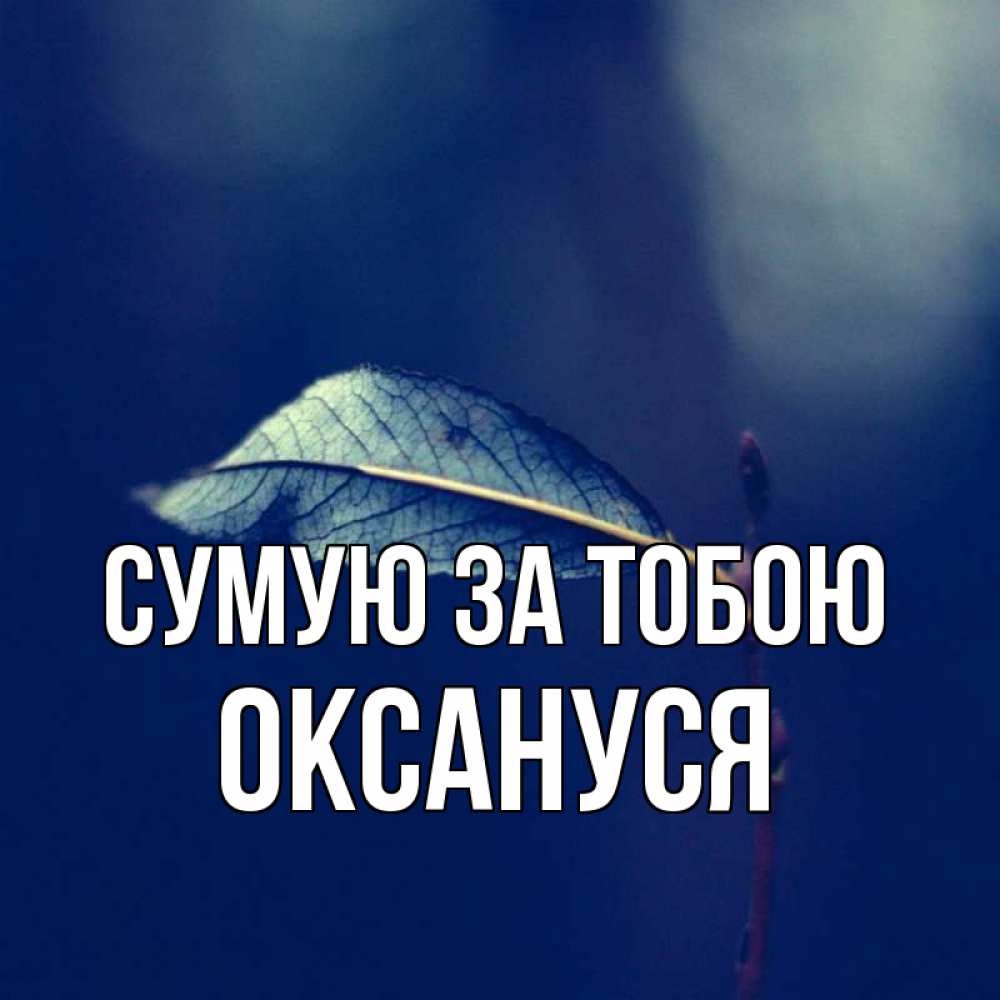 Открытка на каждый день з підписом, Оксануся Сумую за тобою одна ветка 1 Прикольна листівка з побажанням онлайн скачати безкоштовно 
