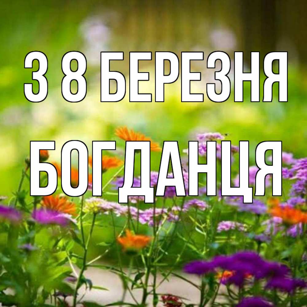 Открытка на каждый день з підписом, Богданця З 8 БЕРЕЗНЯ цветы Прикольна листівка з побажанням онлайн скачати безкоштовно 