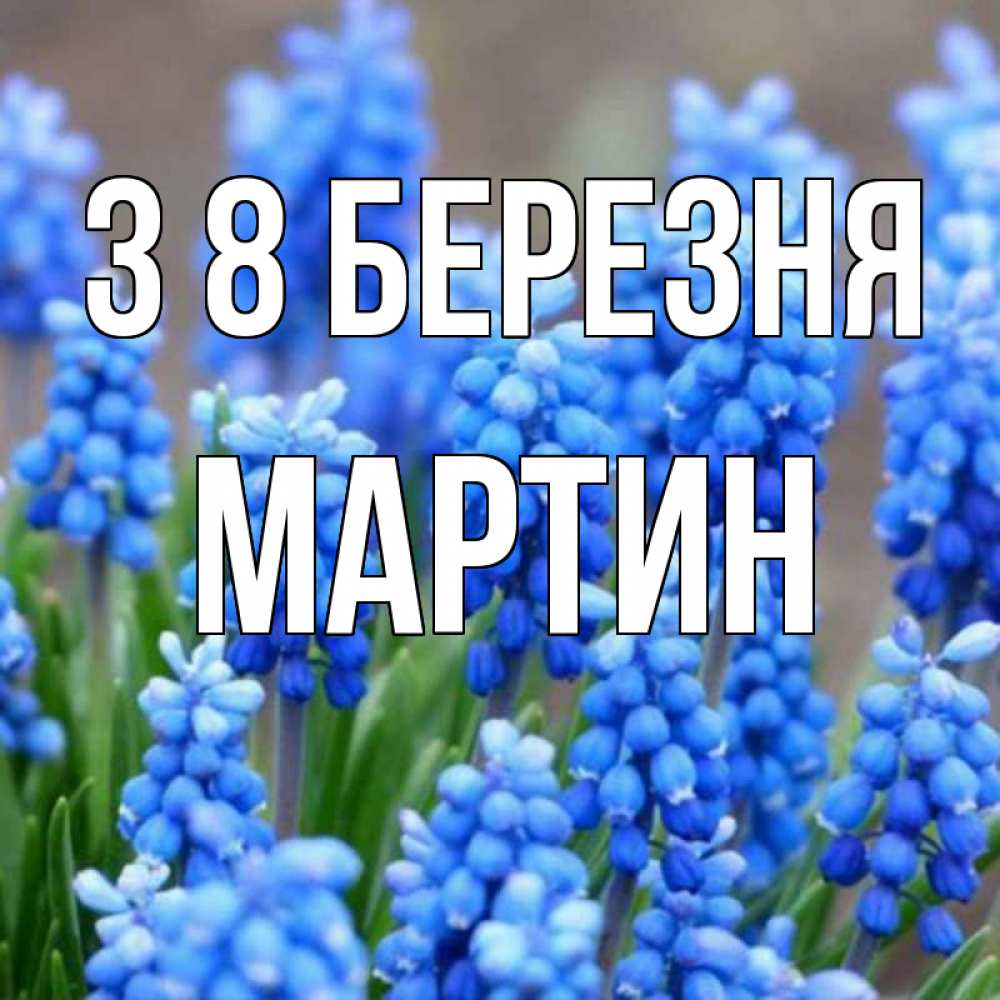 Открытка на каждый день з підписом, Мартин З 8 БЕРЕЗНЯ Поздравительная открытка для женщин с цветами на праздничную дату Прикольна листівка з побажанням онлайн скачати безкоштовно 