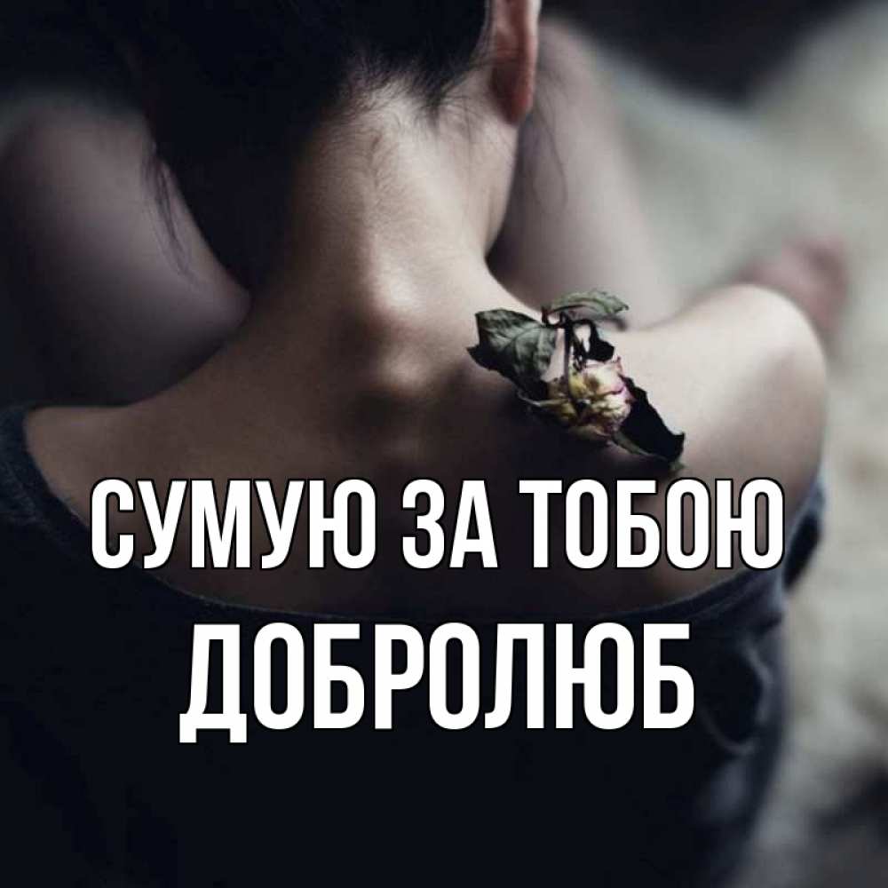 Открытка на каждый день з підписом, Добролюб Сумую за тобою засох цветок Прикольна листівка з побажанням онлайн скачати безкоштовно 