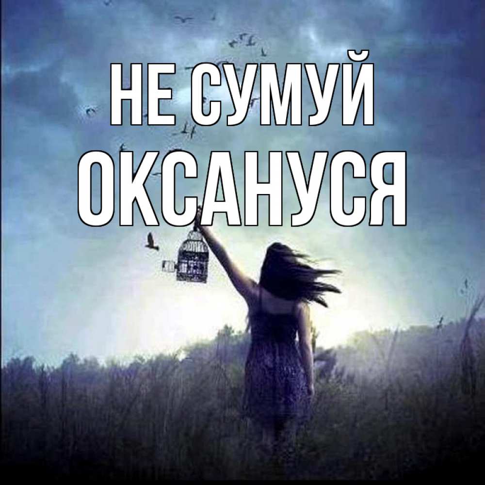 Открытка на каждый день з підписом, Оксануся Не сумуй на волю Прикольна листівка з побажанням онлайн скачати безкоштовно 
