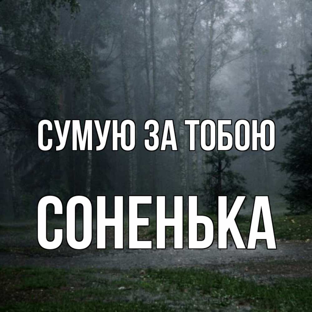 Открытка на каждый день з підписом, Соненька Сумую за тобою одна и плохо мне Прикольна листівка з побажанням онлайн скачати безкоштовно 
