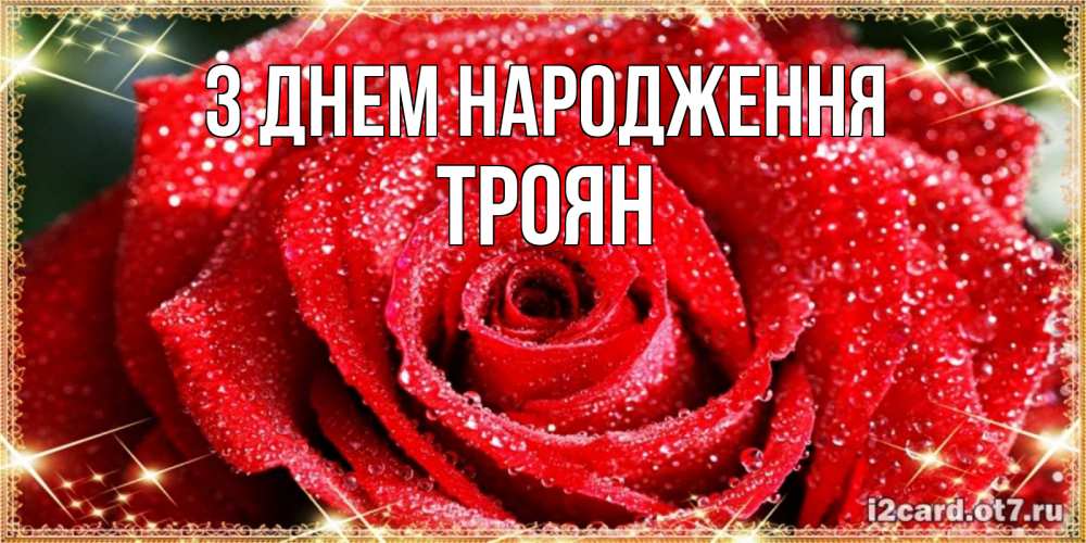 Открытка на каждый день з підписом, Троян З Днем народження роса и роза. открытка с красивой розой Прикольна листівка з побажанням онлайн скачати безкоштовно 