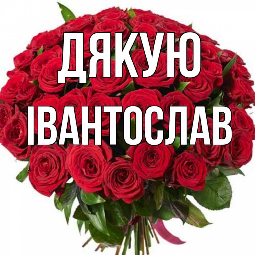 Открытка на каждый день з підписом, Івантослав Дякую букет красных роз Прикольна листівка з побажанням онлайн скачати безкоштовно 