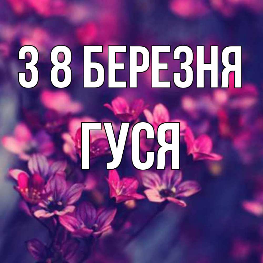 Открытка на каждый день з підписом, Гуся З 8 БЕРЕЗНЯ небольшие цветы 1 Прикольна листівка з побажанням онлайн скачати безкоштовно 