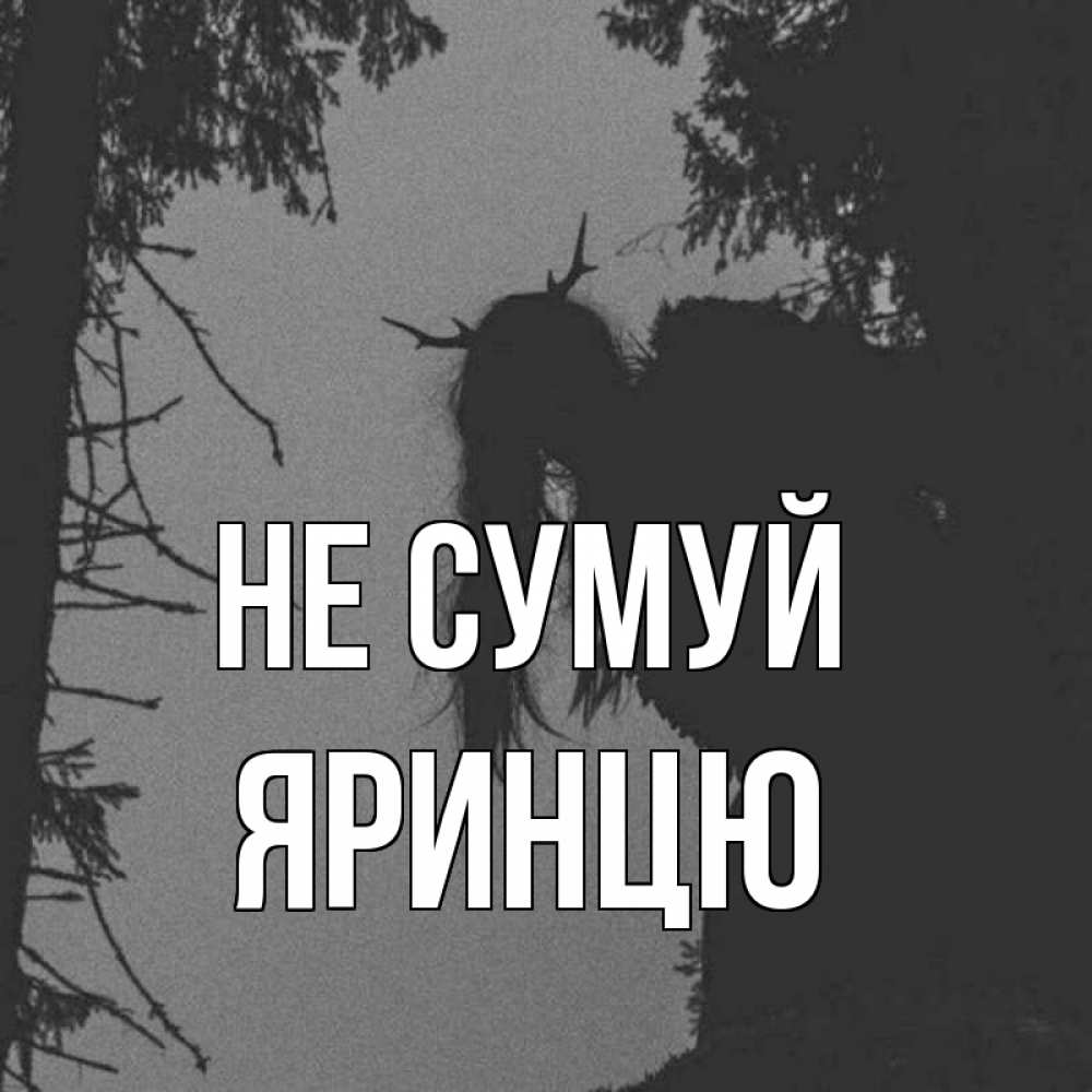 Открытка на каждый день з підписом, Яринцю Не сумуй чудище лесное Прикольна листівка з побажанням онлайн скачати безкоштовно 