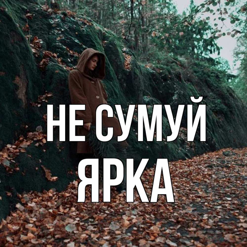 Открытка на каждый день з підписом, Ярка Не сумуй осенний лес Прикольна листівка з побажанням онлайн скачати безкоштовно 