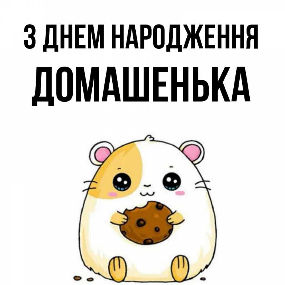 Открытка на каждый день з підписом, Домашенька З Днем народження с днюхой Прикольна листівка з побажанням онлайн скачати безкоштовно 