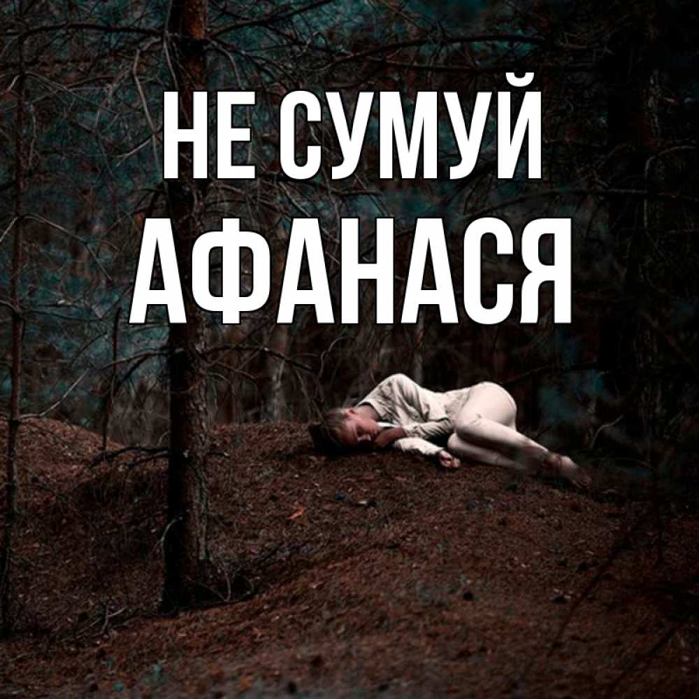 Открытка на каждый день з підписом, Афанася Не сумуй лес Прикольна листівка з побажанням онлайн скачати безкоштовно 