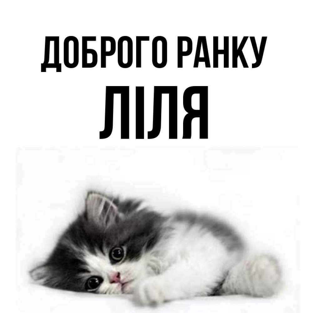 Открытка на каждый день з підписом, Ліля Доброго ранку кот лапки Прикольна листівка з побажанням онлайн скачати безкоштовно 