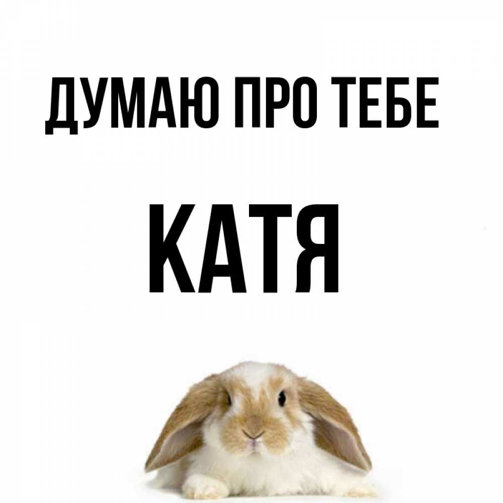 Открытка на каждый день з підписом, Катя Думаю про тебе подписать своими руками онлайн Прикольна листівка з побажанням онлайн скачати безкоштовно 