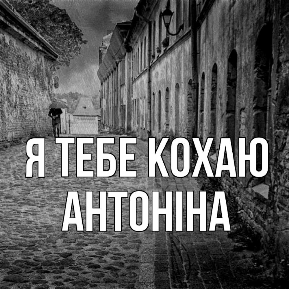 Открытка на каждый день з підписом, Антоніна Я тебе кохаю зонт Прикольна листівка з побажанням онлайн скачати безкоштовно 