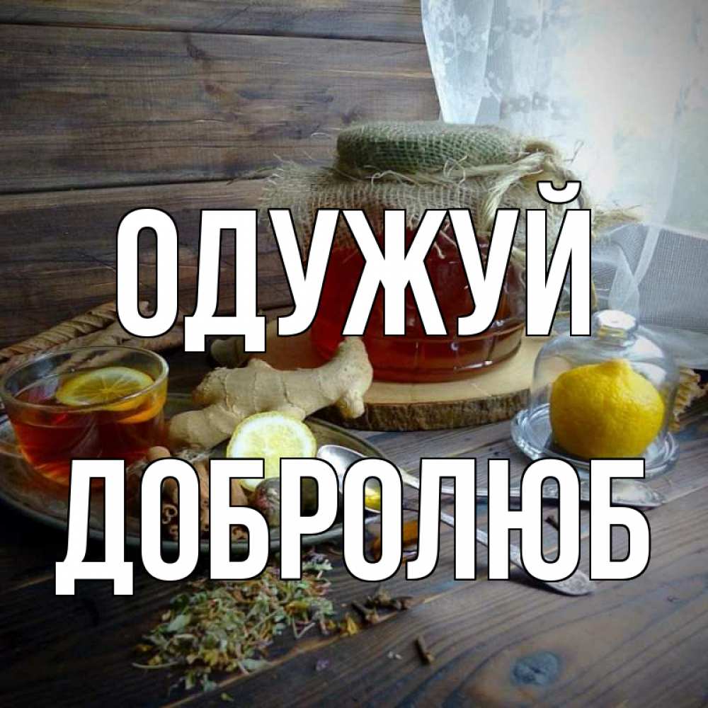 Открытка на каждый день з підписом, Добролюб Одужуй банка с медом Прикольна листівка з побажанням онлайн скачати безкоштовно 