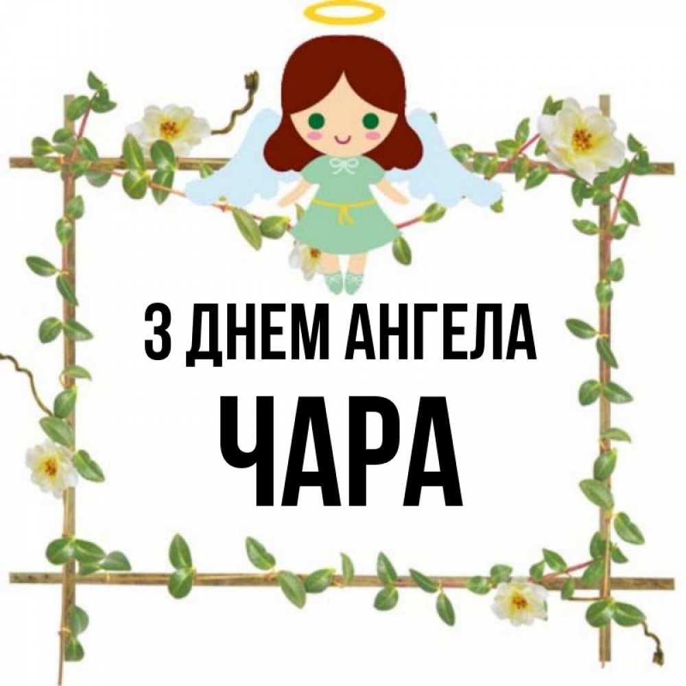 Открытка на каждый день з підписом, Чара З Днем ангела Ангел с нимбом Прикольна листівка з побажанням онлайн скачати безкоштовно 