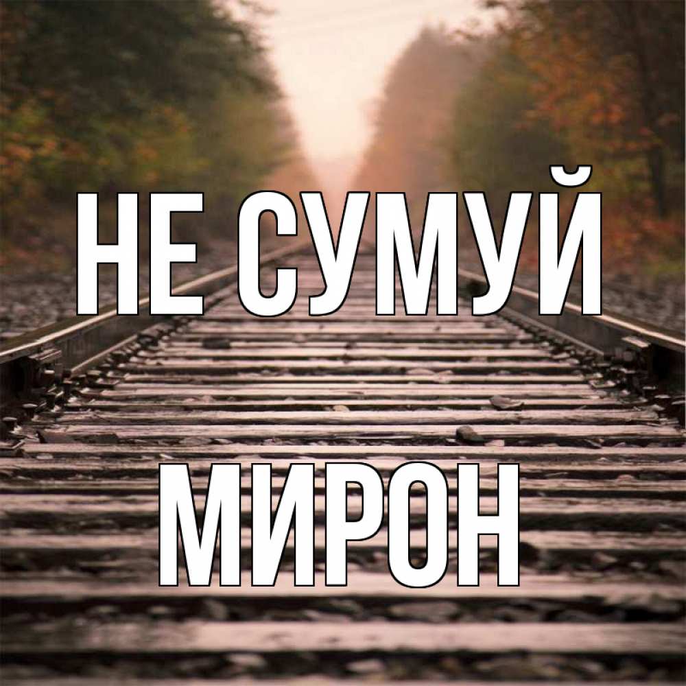 Открытка на каждый день з підписом, Мирон Не сумуй лес и железная дорога Прикольна листівка з побажанням онлайн скачати безкоштовно 