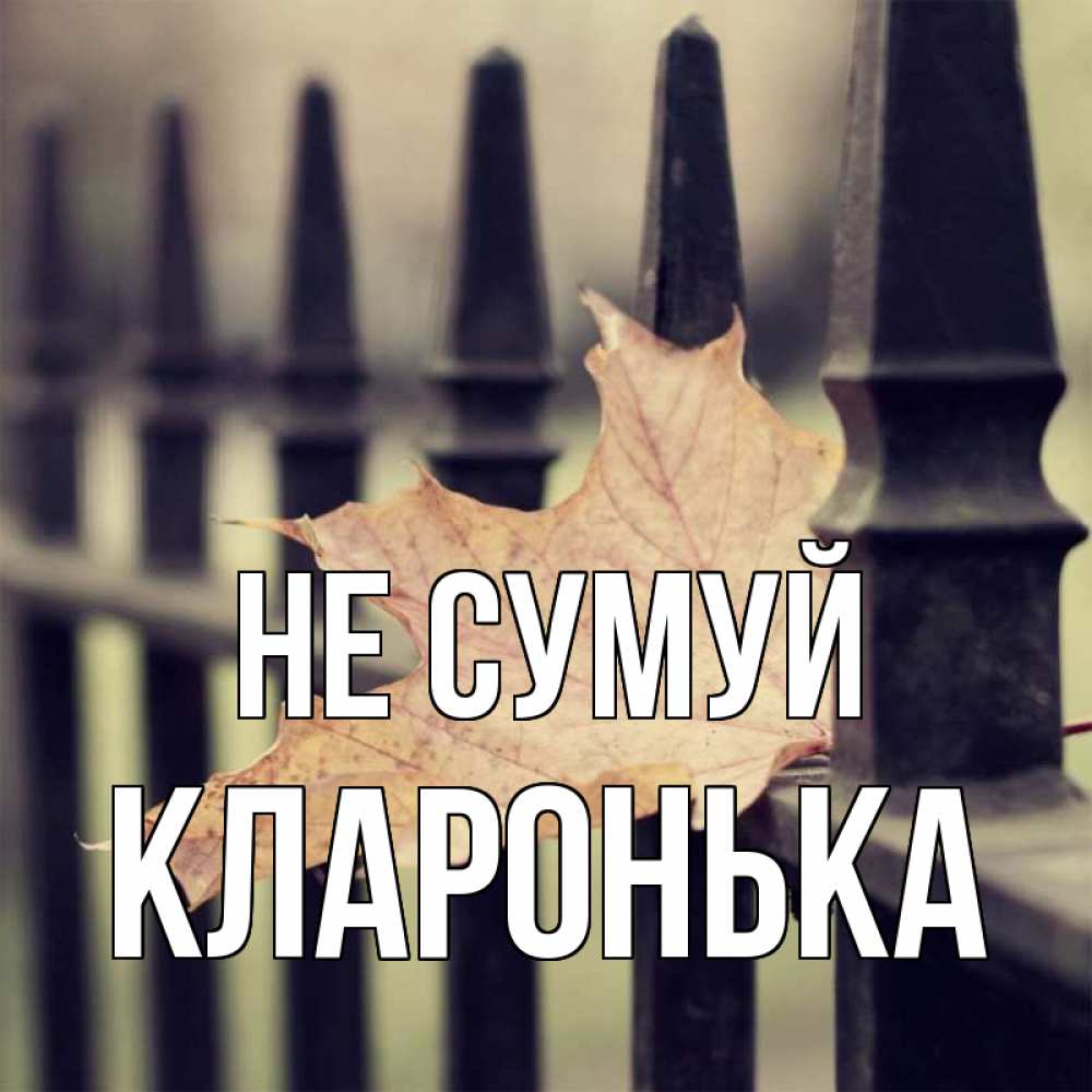 Открытка на каждый день з підписом, Кларонька Не сумуй лист клена Прикольна листівка з побажанням онлайн скачати безкоштовно 