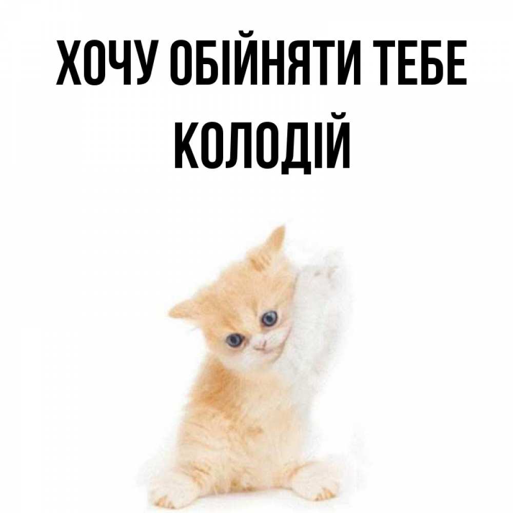 Открытка на каждый день з підписом, Колодій Хочу обійняти тебе я хочу очень скорее обнимаешек Прикольна листівка з побажанням онлайн скачати безкоштовно 