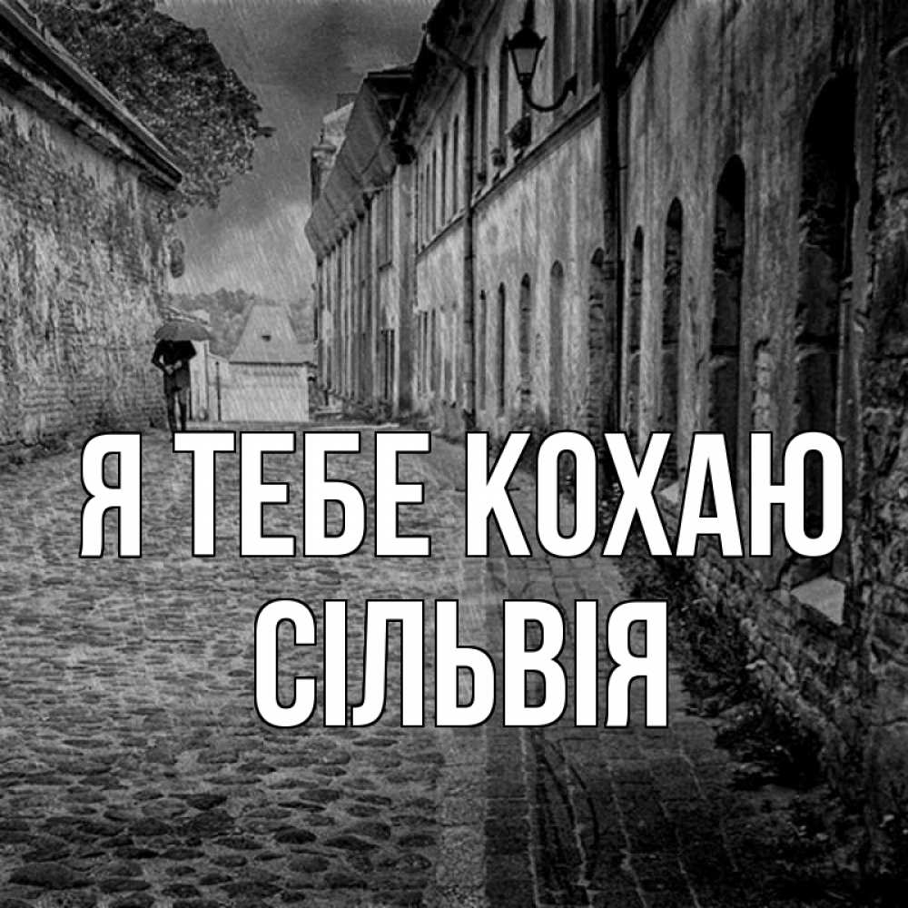 Открытка на каждый день з підписом, Сільвія Я тебе кохаю зонт Прикольна листівка з побажанням онлайн скачати безкоштовно 