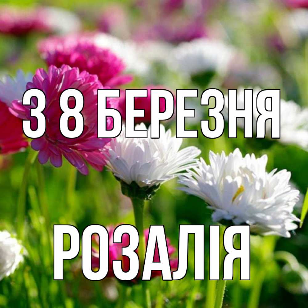 Открытка на каждый день з підписом, Розалія З 8 БЕРЕЗНЯ международный женский день 1 Прикольна листівка з побажанням онлайн скачати безкоштовно 