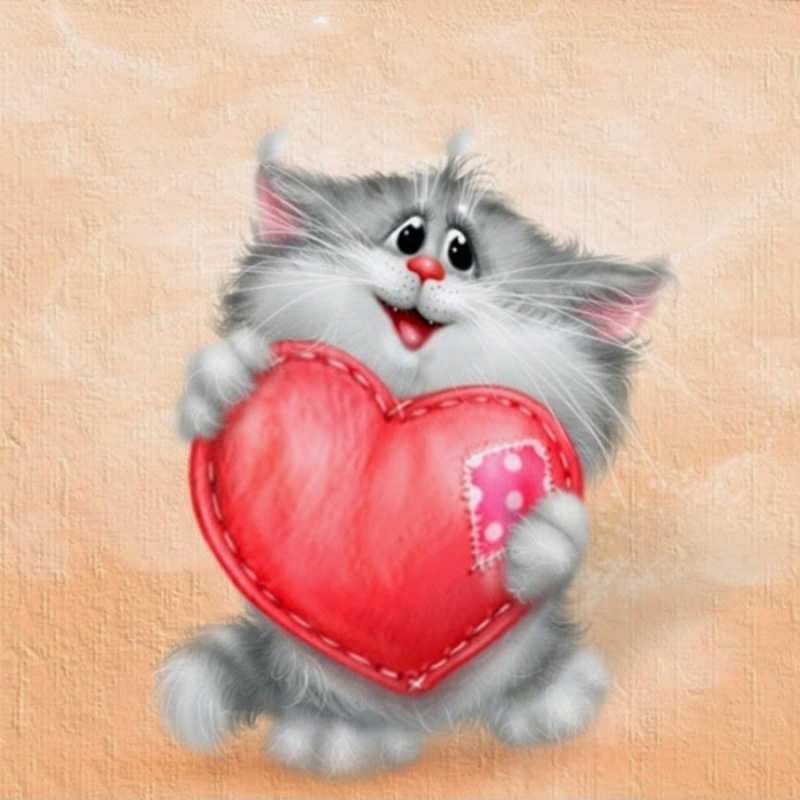 Открытка для тебя пушистое чудо  сердце с заплаткой  Я тебе кохаю 