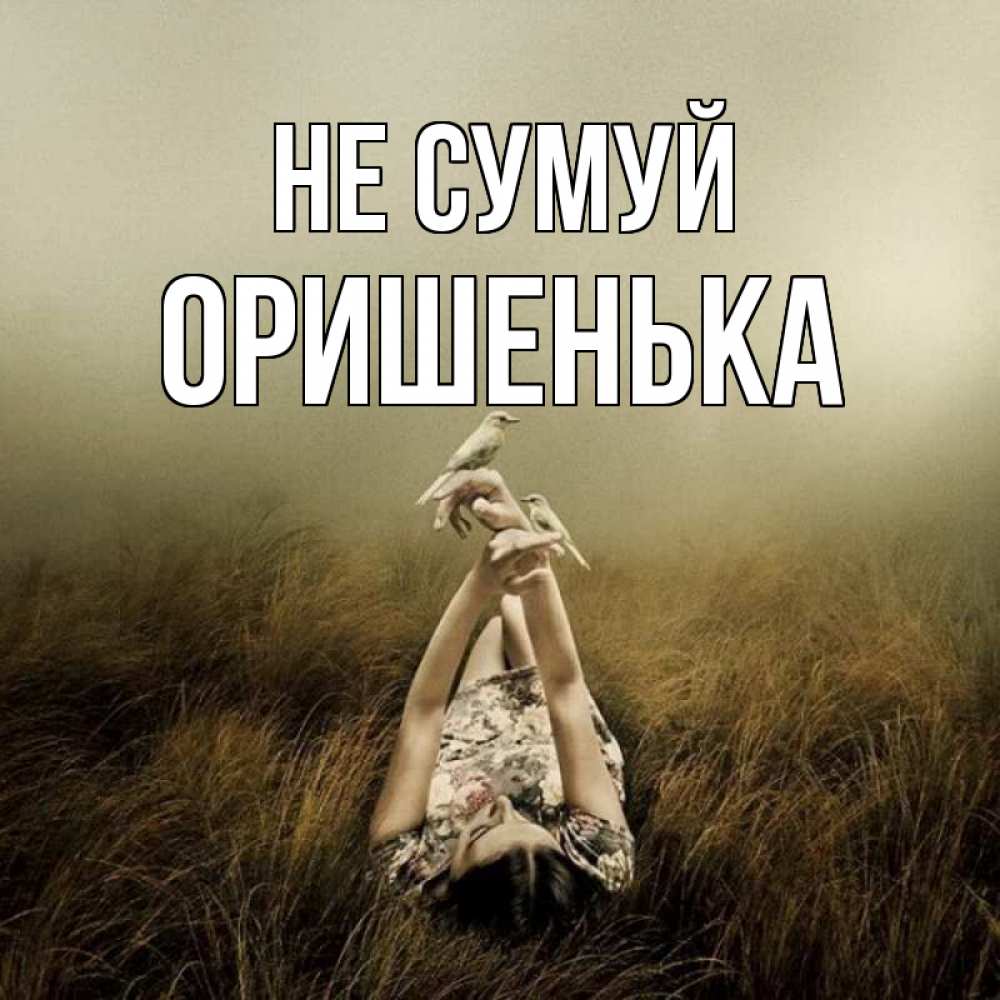 Открытка на каждый день з підписом, Оришенька Не сумуй поле и туман Прикольна листівка з побажанням онлайн скачати безкоштовно 