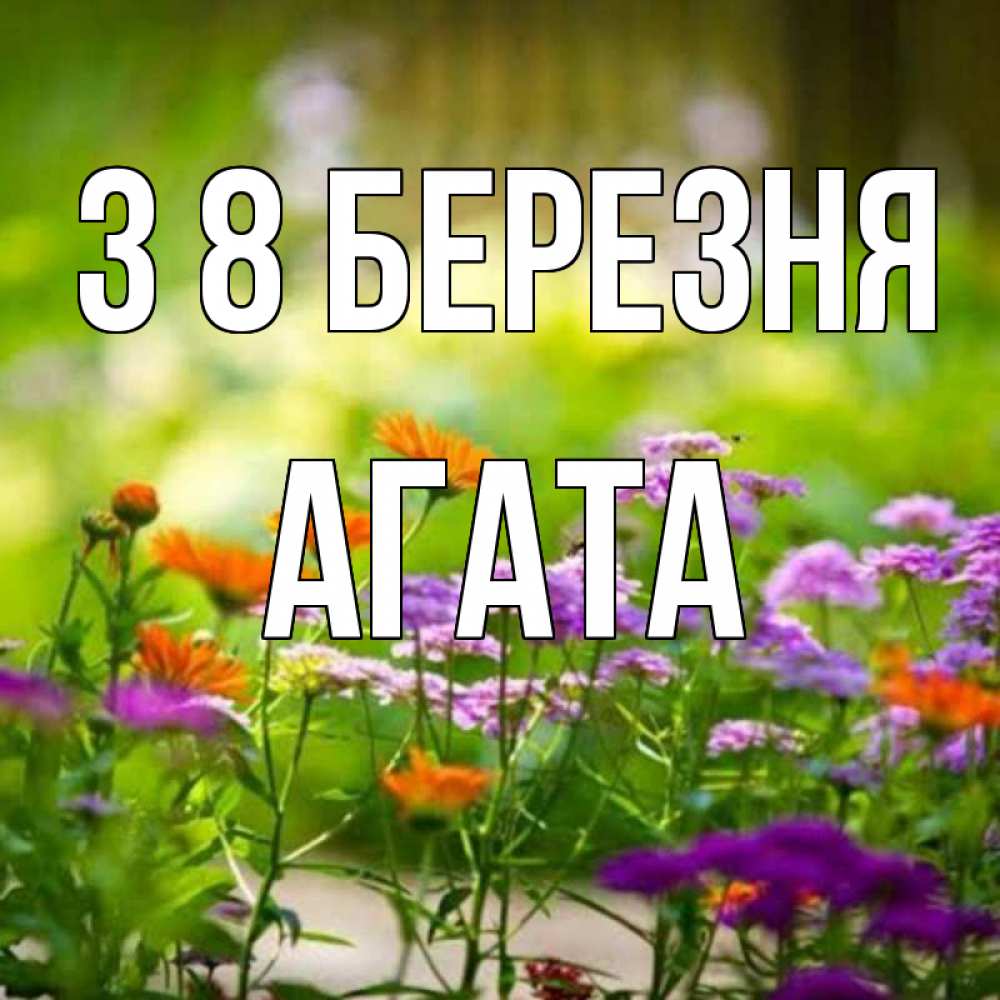 Открытка на каждый день з підписом, Агата З 8 БЕРЕЗНЯ цветы Прикольна листівка з побажанням онлайн скачати безкоштовно 