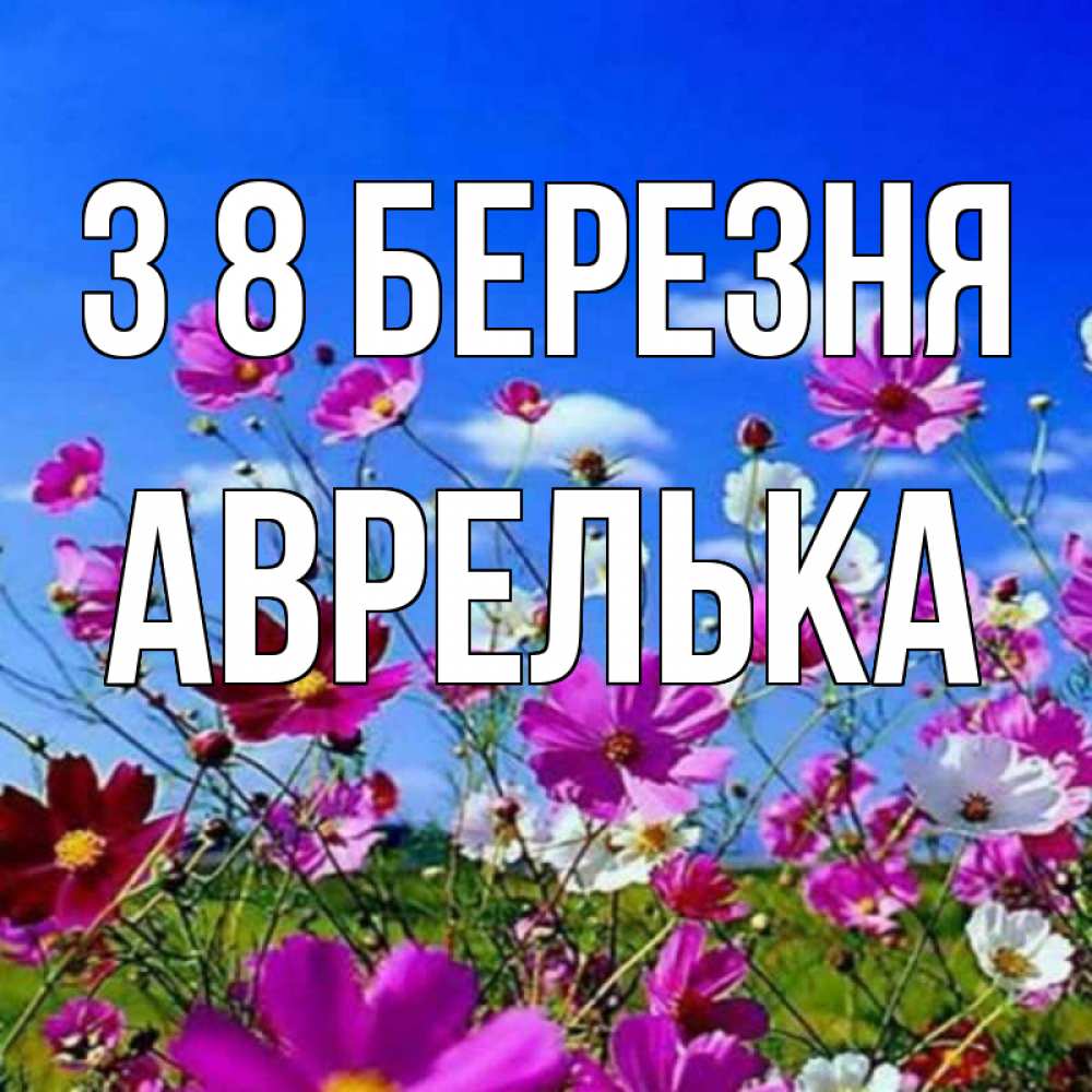 Открытка на каждый день з підписом, Аврелька З 8 БЕРЕЗНЯ цветы Прикольна листівка з побажанням онлайн скачати безкоштовно 