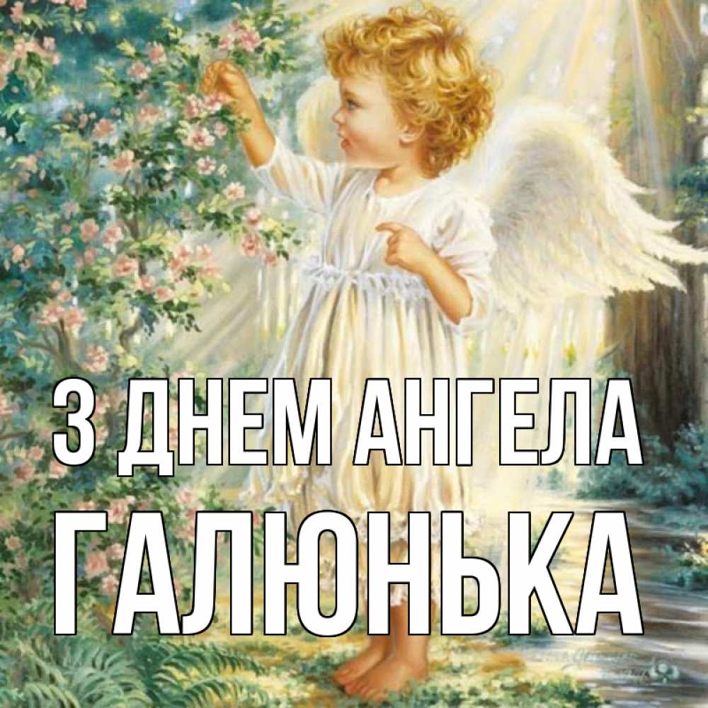 Открытка на каждый день з підписом, Галюнька З Днем ангела собирает цветы Прикольна листівка з побажанням онлайн скачати безкоштовно 