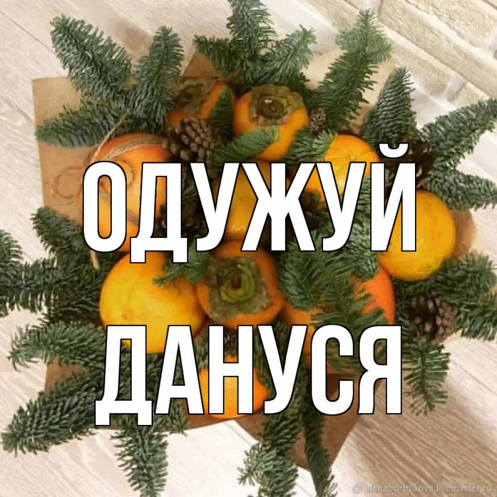 Открытка на каждый день з підписом, Дануся Одужуй апельсины и хурьма Прикольна листівка з побажанням онлайн скачати безкоштовно 