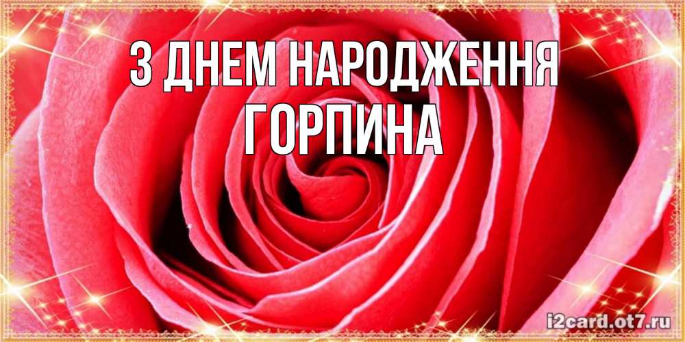 Открытка на каждый день з підписом, Горпина З Днем народження розовая роза очень крупный бутон Прикольна листівка з побажанням онлайн скачати безкоштовно 