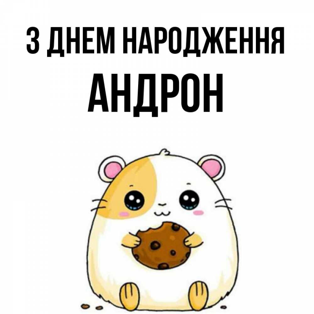 Открытка на каждый день з підписом, Андрон З Днем народження с днюхой Прикольна листівка з побажанням онлайн скачати безкоштовно 