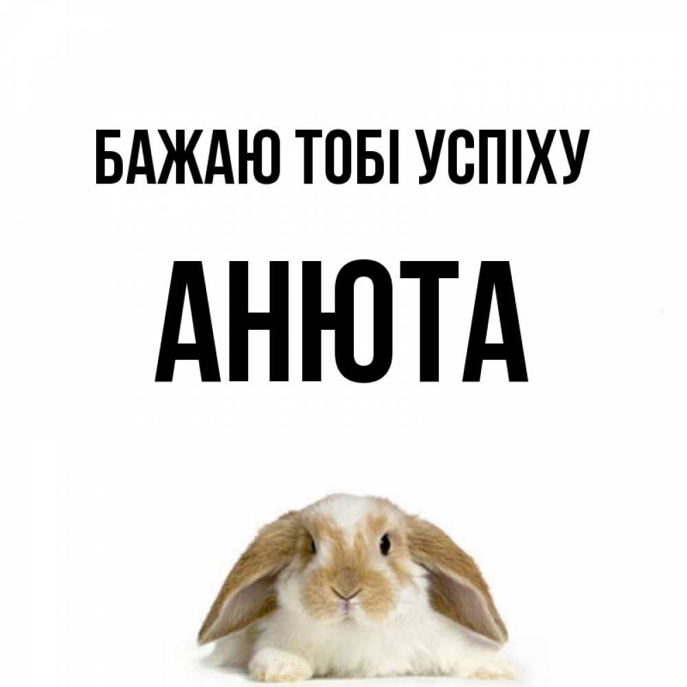 Открытка на каждый день з підписом, Анюта Бажаю тобі успіху открытки с произвольным текстом который можно вставить в открытку и создать ее самостоятельно бесплатно онлайн Прикольна листівка з побажанням онлайн скачати безкоштовно 