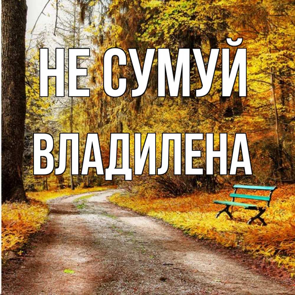 Открытка на каждый день з підписом, Владилена Не сумуй зеленая лавочка Прикольна листівка з побажанням онлайн скачати безкоштовно 