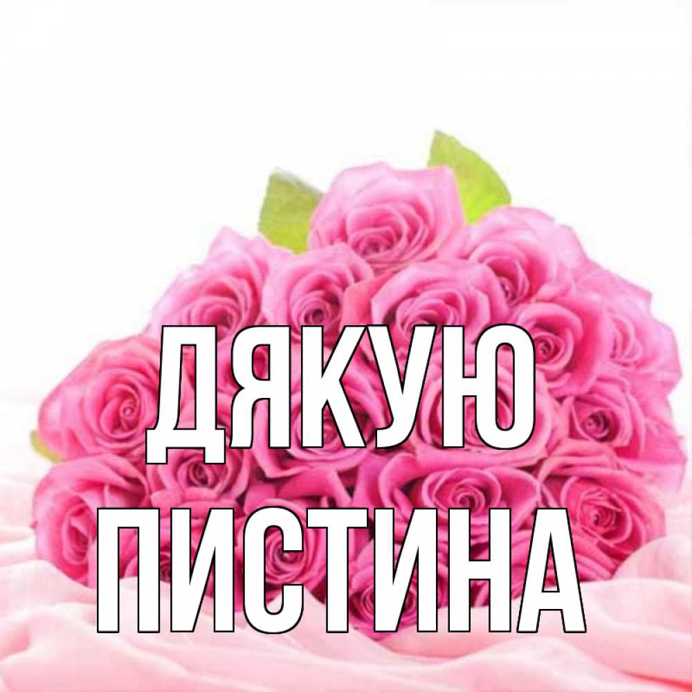 Открытка на каждый день з підписом, Пистина Дякую розовые розы с подписью Прикольна листівка з побажанням онлайн скачати безкоштовно 