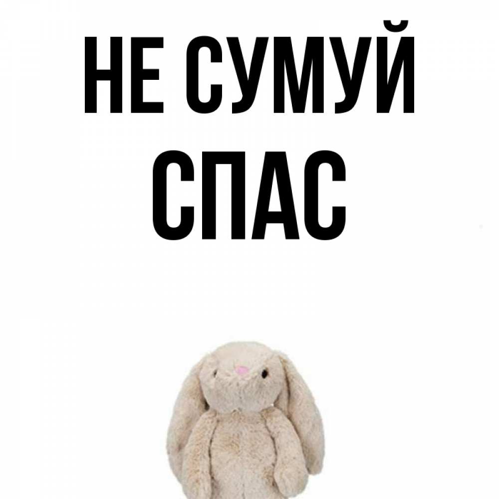 Открытка на каждый день з підписом, Спас Не сумуй детская игрушка зайчика Прикольна листівка з побажанням онлайн скачати безкоштовно 