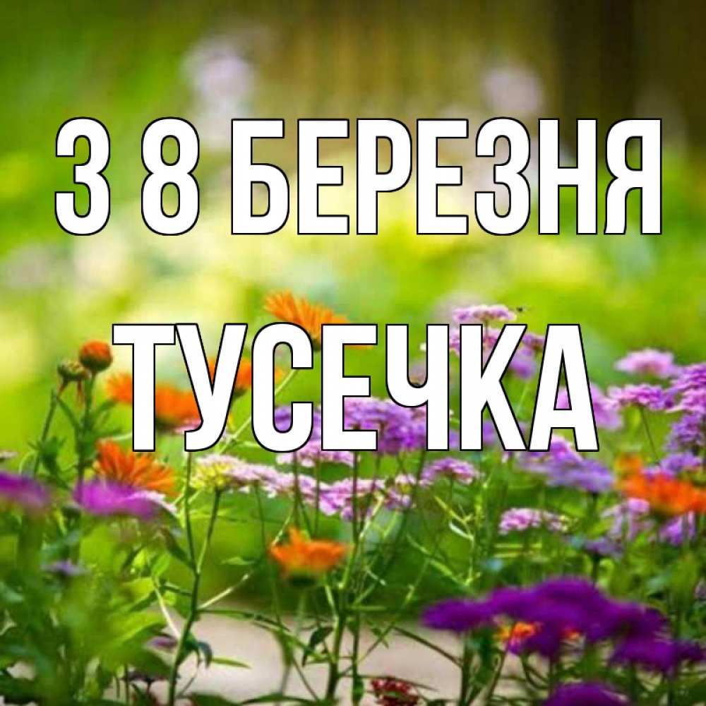 Открытка на каждый день з підписом, Тусечка З 8 БЕРЕЗНЯ цветы Прикольна листівка з побажанням онлайн скачати безкоштовно 