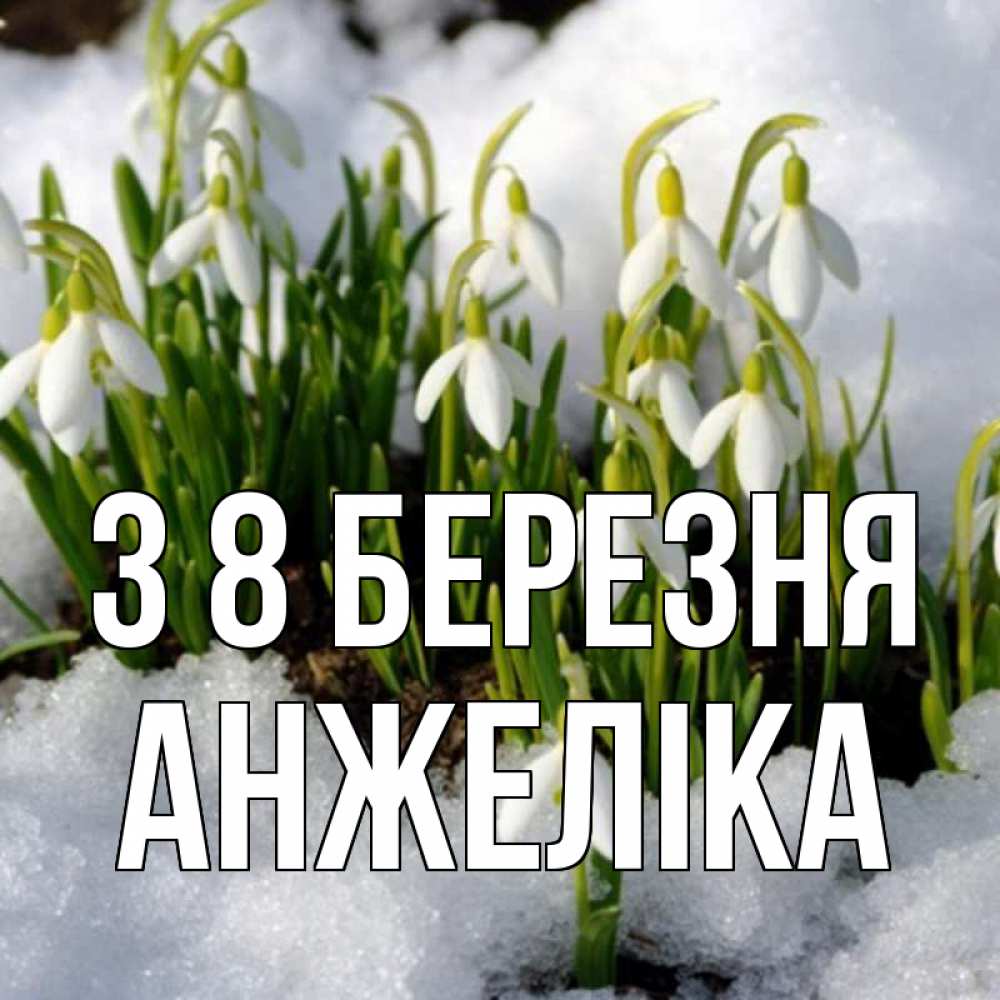 Открытка на каждый день з підписом, Анжеліка З 8 БЕРЕЗНЯ цветы весенние Прикольна листівка з побажанням онлайн скачати безкоштовно 