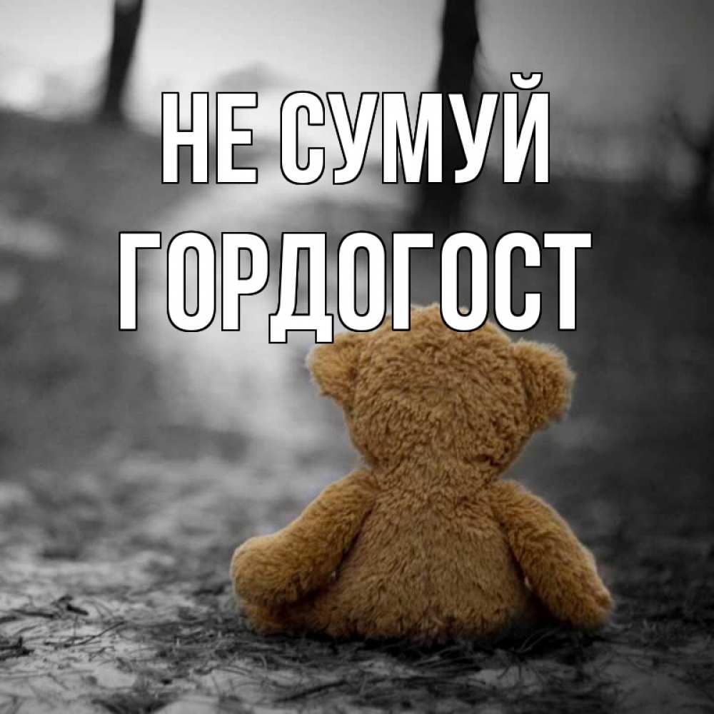 Открытка на каждый день з підписом, Гордогост Не сумуй медведь со спин Прикольна листівка з побажанням онлайн скачати безкоштовно 