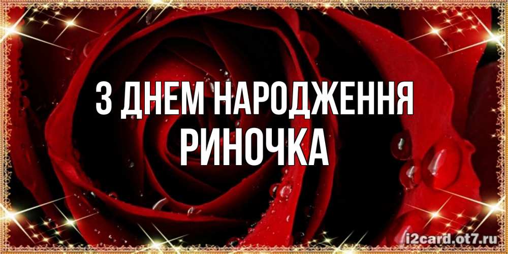 Открытка на каждый день з підписом, Риночка З Днем народження цветок в росе на день рождения Прикольна листівка з побажанням онлайн скачати безкоштовно 