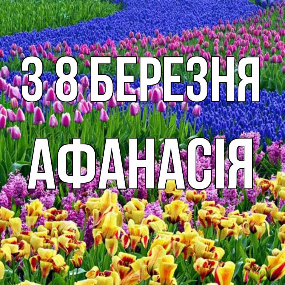 Открытка на каждый день з підписом, Афанасія З 8 БЕРЕЗНЯ цветы Прикольна листівка з побажанням онлайн скачати безкоштовно 