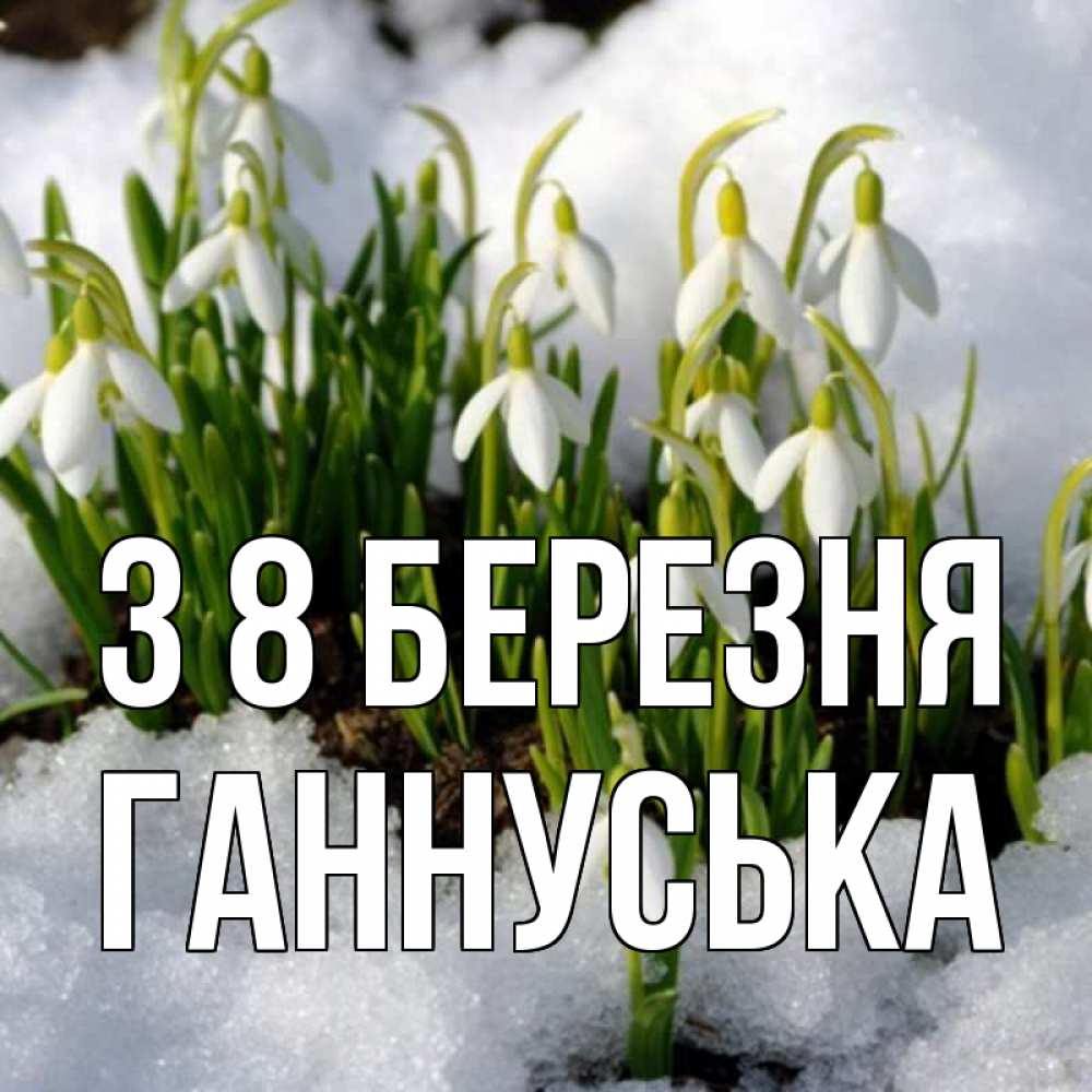 Открытка на каждый день з підписом, Ганнуська З 8 БЕРЕЗНЯ цветы весенние Прикольна листівка з побажанням онлайн скачати безкоштовно 