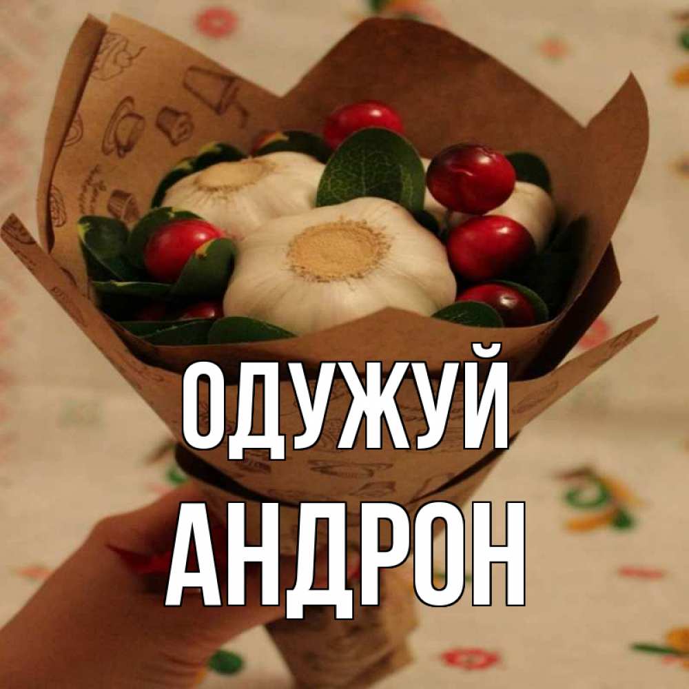 Открытка на каждый день з підписом, Андрон Одужуй букет из фитонцидов и витамина c Прикольна листівка з побажанням онлайн скачати безкоштовно 